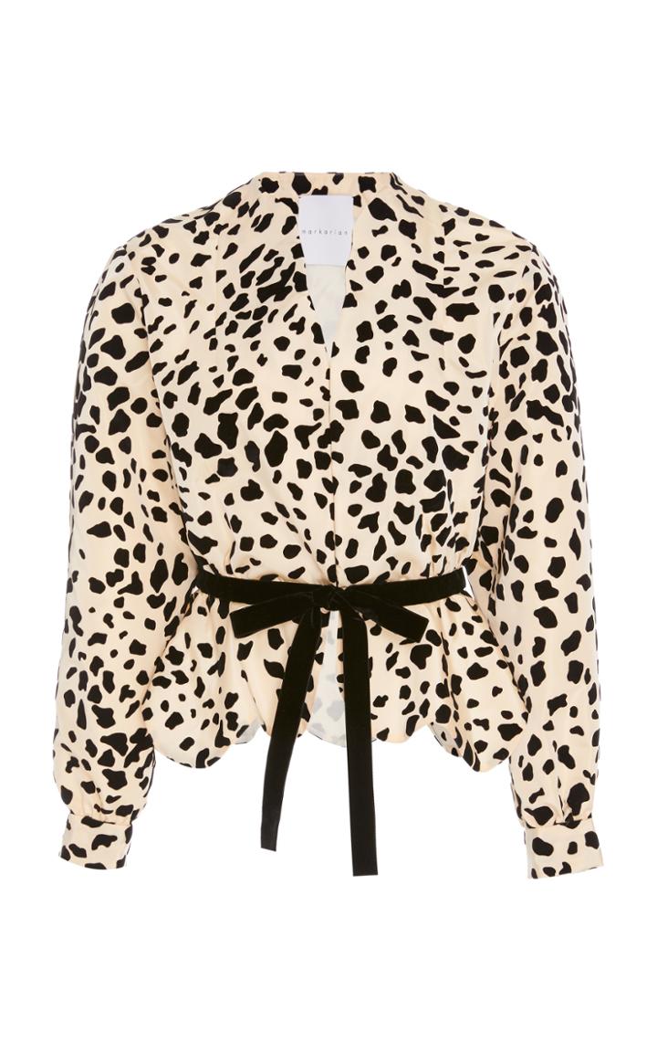 Markarian Exclusive Cru Dalmatian-print Belted Crepe Jacket