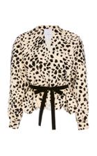 Markarian Exclusive Cru Dalmatian-print Belted Crepe Jacket