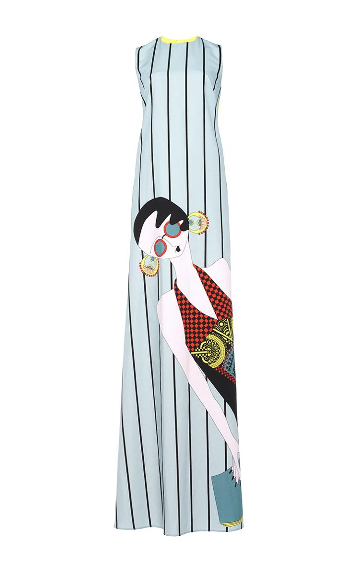 Holly Fulton Sleeveless Printed Maxi Dress