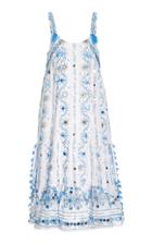 Juliet Dunn Embellished Nomad-print Cotton Midi Dress