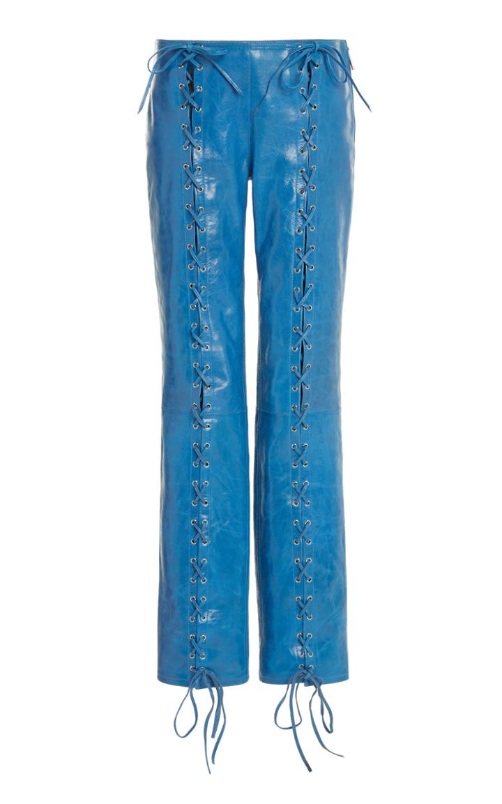 Moda Operandi Saks Potts Christiana Lace-up Leather Pants