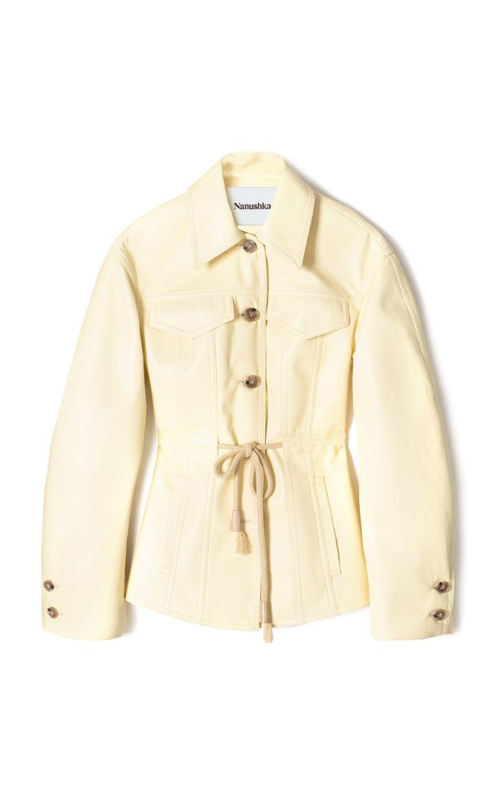 Moda Operandi Nanushka Tobias Drawstring Leather Jacket