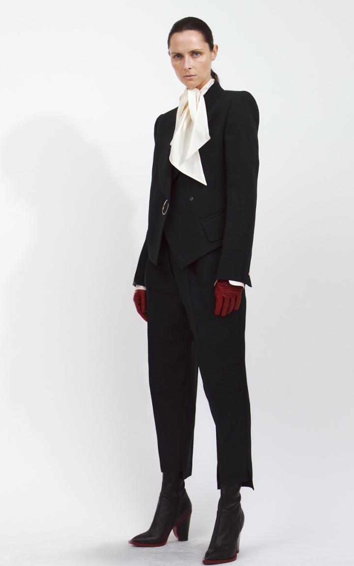 Petar Petrov Slim-fitting Crepe Pant With Asymmetric Hem