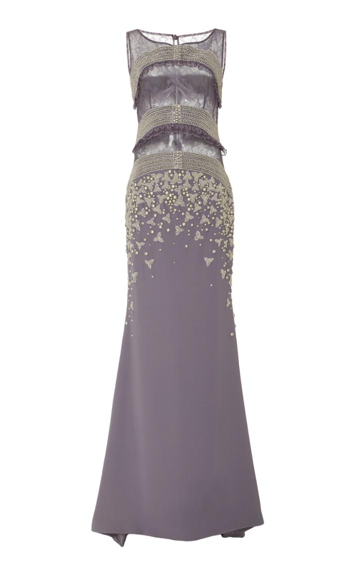 Georges Hobeika Lace And Crepe Sleeveless Dress