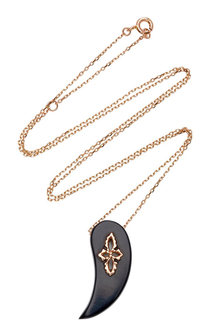 Pascale Monvoisin Sunday Black Bakelite Necklace