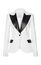 Ralph & Russo Contrast Leather Lapel Jacket
