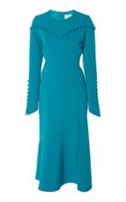 Prabal Gurung Mogu Long Sleeve Button Detail Dress