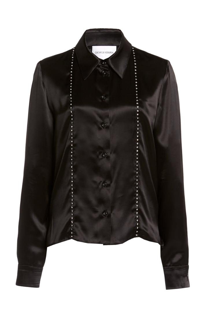 Moda Operandi George Keburia Crystal-embellished Silk Blouse
