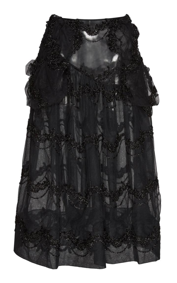 Simone Rocha Smocked Pocket Beaded Skirt