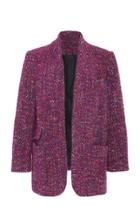 Veronica Beard Crispin Multicolor Boucl Tweed Coat