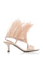 N21 Feather Satin Sandals