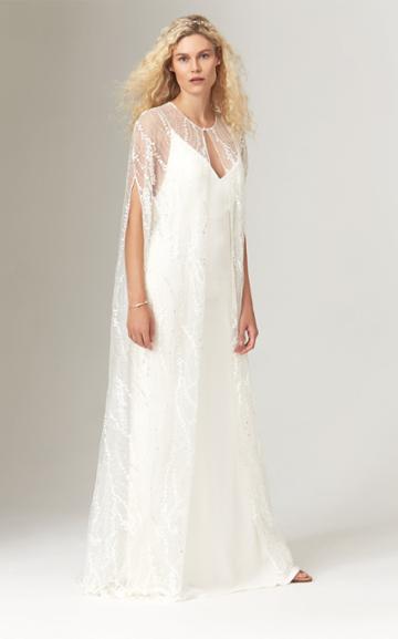 Savannah Miller Inca Cape With All-over Vine Lace Detail