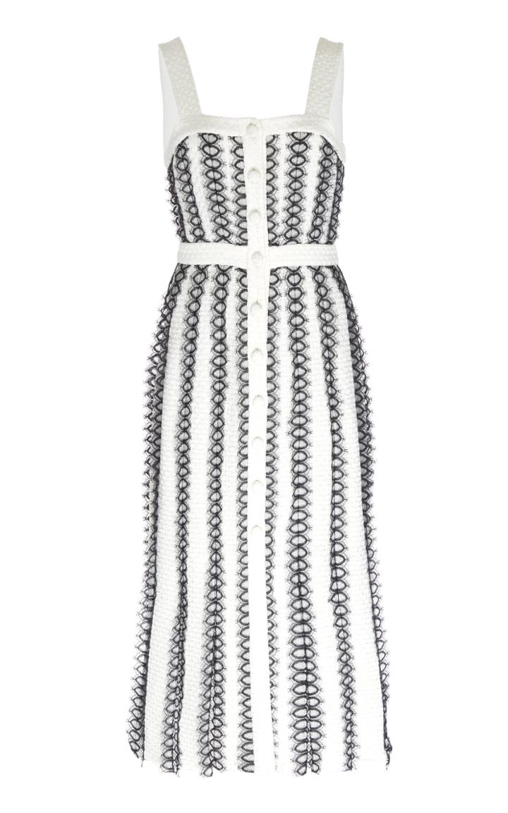 Huishan Zhang Grace Lace-trimmed Knit Midi Dress