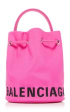 Balenciaga Wheel Xs Embroidered Shell Bucket Bag