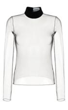 Rasario Long Sleeve Sheer Top With Velvet Accent