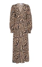 Ganni Leopard-print Crepe Wrap Dress