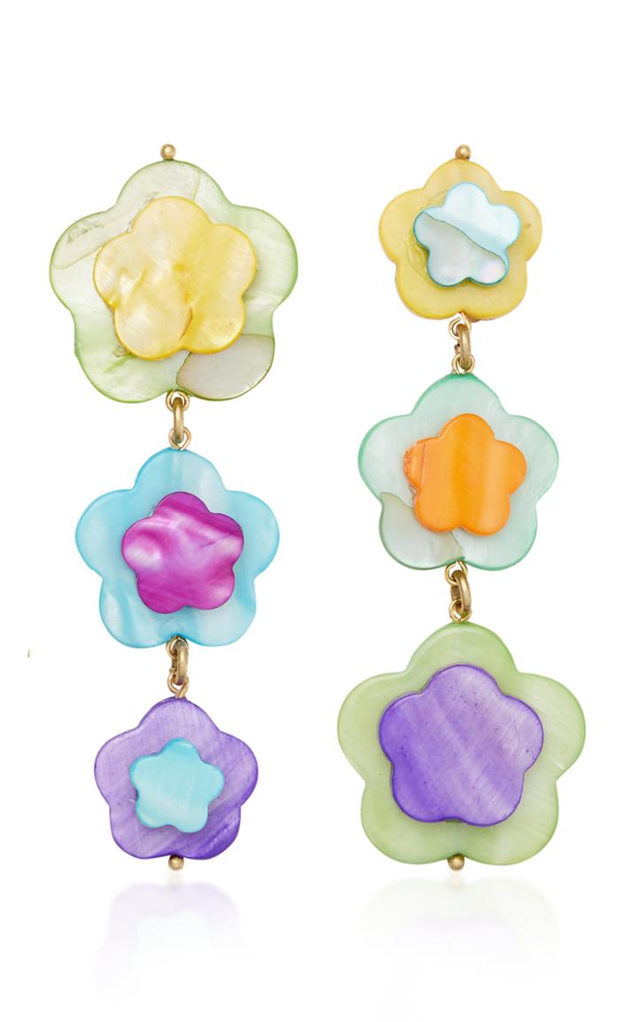 Brinker & Eliza Tutti Fruity Mother-of-pearl Clip Earrings