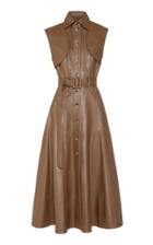 Moda Operandi Matriel Two-in-one Belted Vegan Leather Dress