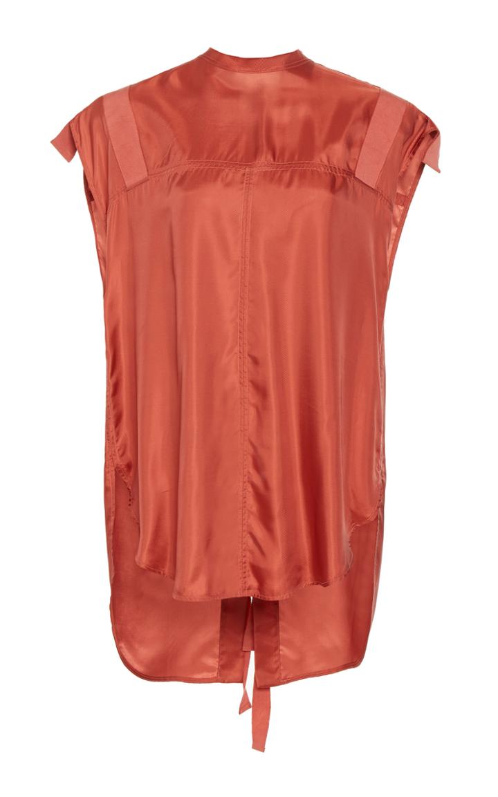 Moda Operandi Lee Mathews Edie Grosgrain-detailed Satin Tie-back Top Size: 0