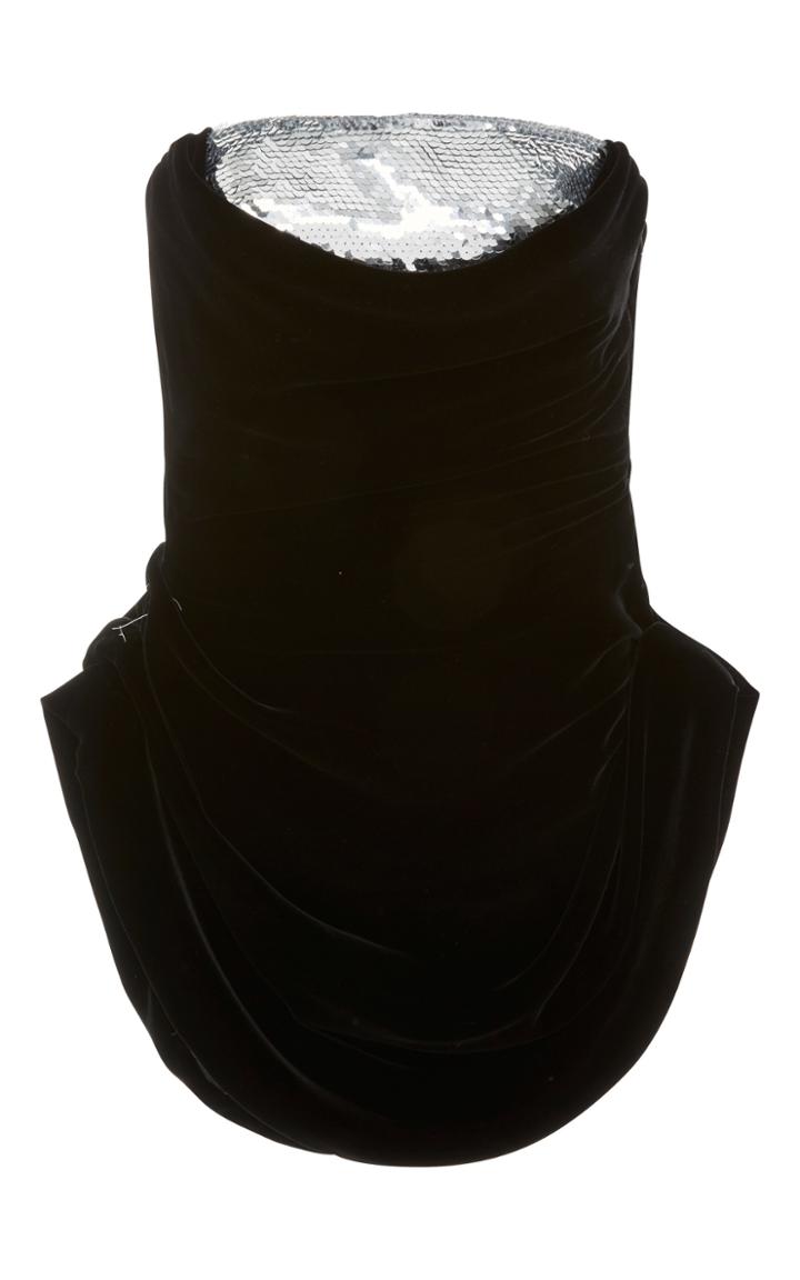 Oscar De La Renta Strapless Velvet And Sequin Top