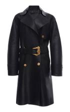 Versace Knee Length Leather Coat