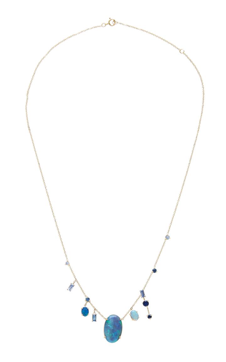 Wwake One-of-a-kind Multi Opal And Sapphire Necklace