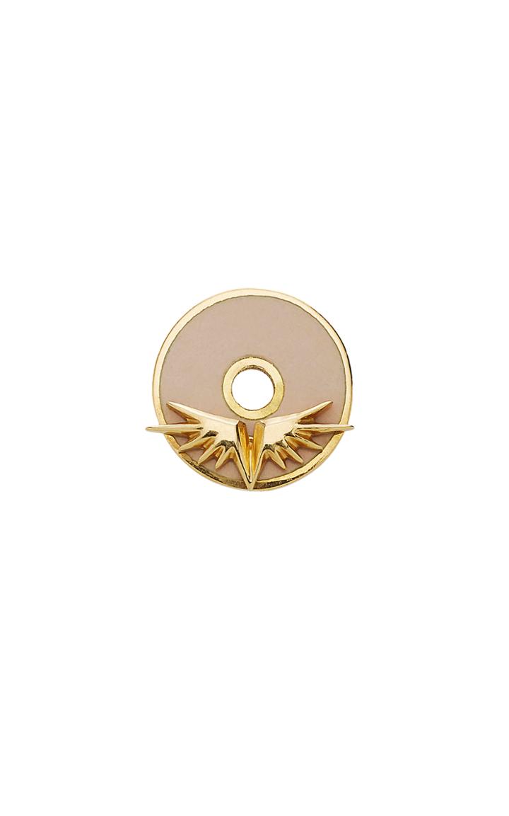 Foundrae Blush Enamel Gold Wings Disk Pendant