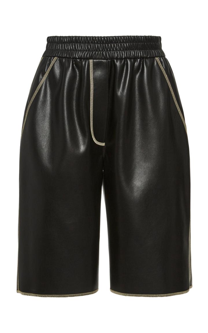 Moda Operandi Nanushka Yolie Leather Stitch Bermuda Short Size: S