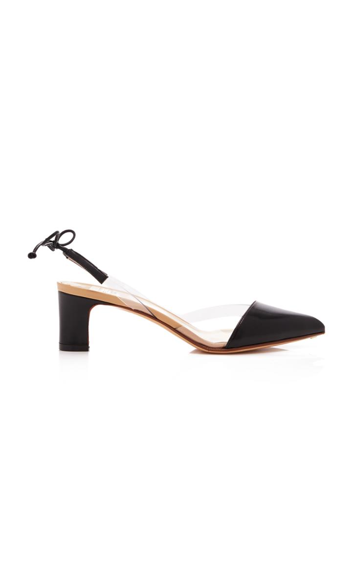 Francesco Russo Lace Up Mid Heel Pump