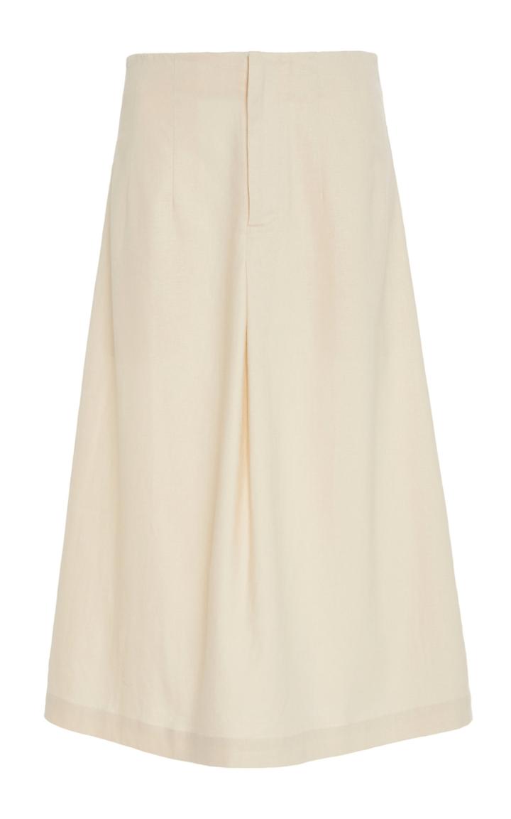 St. Agni Mel Pintucked Linen-blend Skirt