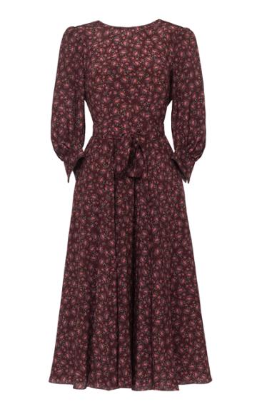 Ulyana Sergeenko Demi Couture Floral Printed A Line Midi Dress
