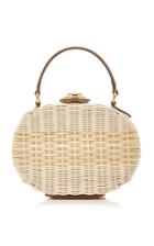 Mark Cross Gianna Wicker Box Top Handle Bag