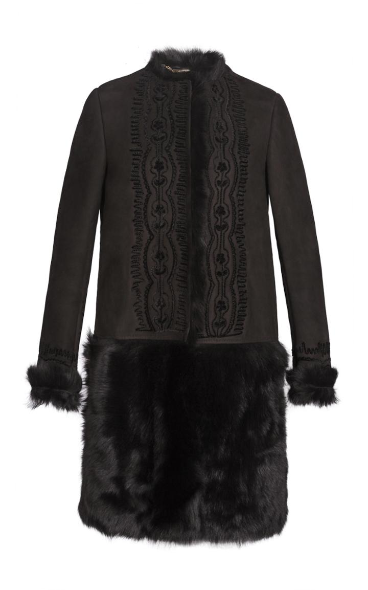 Yanina Demi Couture Embroidered Sheepskin Coat