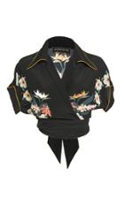 Etro Printed Silk-crepe Wrap Shirt
