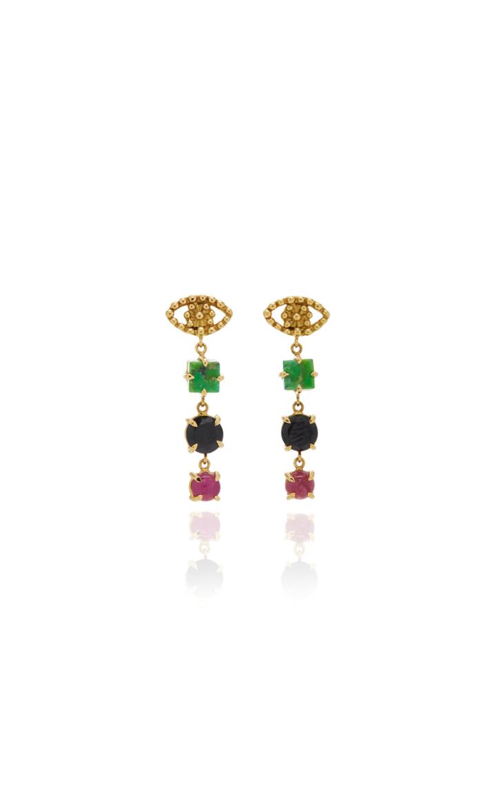 Moda Operandi Gaya 18k Yellow Gold Mini Eye Earrings