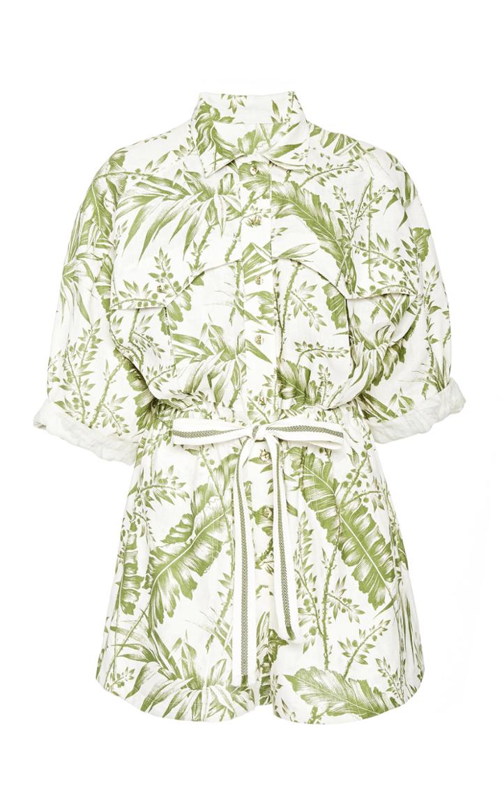 Zimmermann Empire Printed Cotton Utility Romper