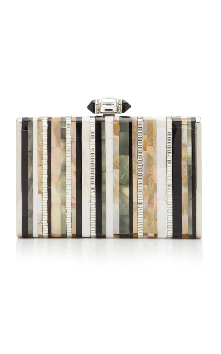 Judith Leiber Couture Striped Shell Clutch