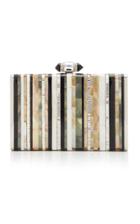 Judith Leiber Couture Striped Shell Clutch