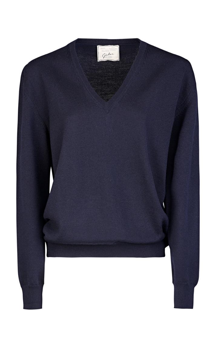Giuliva Heritage Collection Euridice V-neck Virgin Wool Sweater