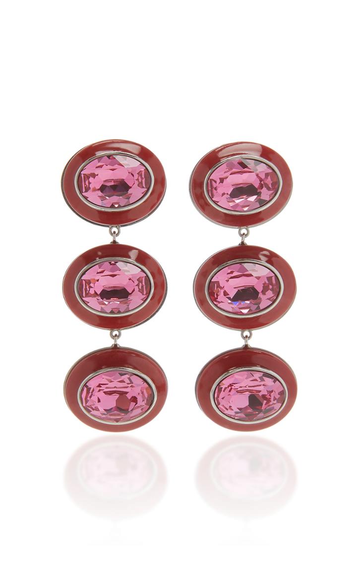 Moda Operandi Attico 3-tier Drop Glass Crystal Earrings