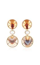 Guita M 18k Gold Agate And Moonstone Long Earrings