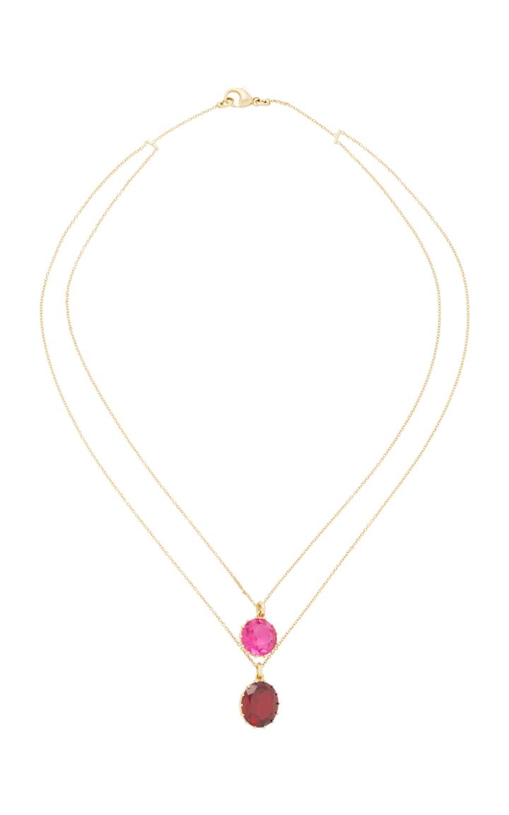 Renee Lewis Antique Beryl And Ruby Necklace