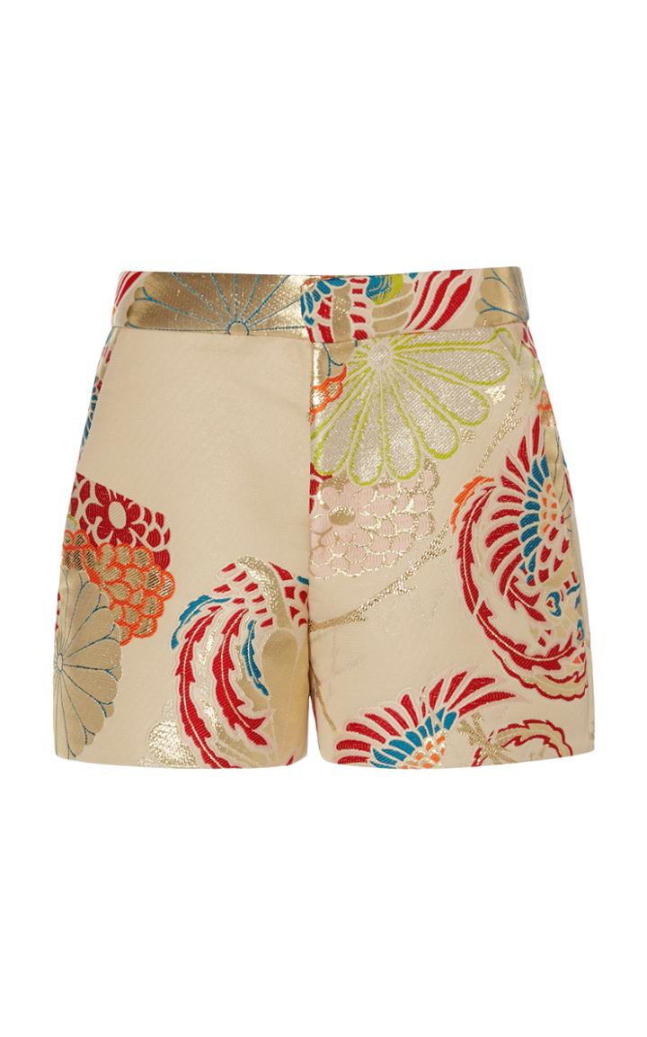 Moda Operandi Haider Ackermann Mid-rise Printed Satin Shorts Size: 34