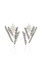 Moda Operandi Yeprem Blacked Gold Black Strada Earrings
