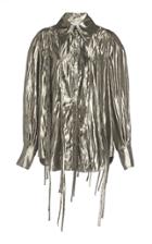 Rejina Pyo Lana Collared Lam Fabric-trimmed Shirt