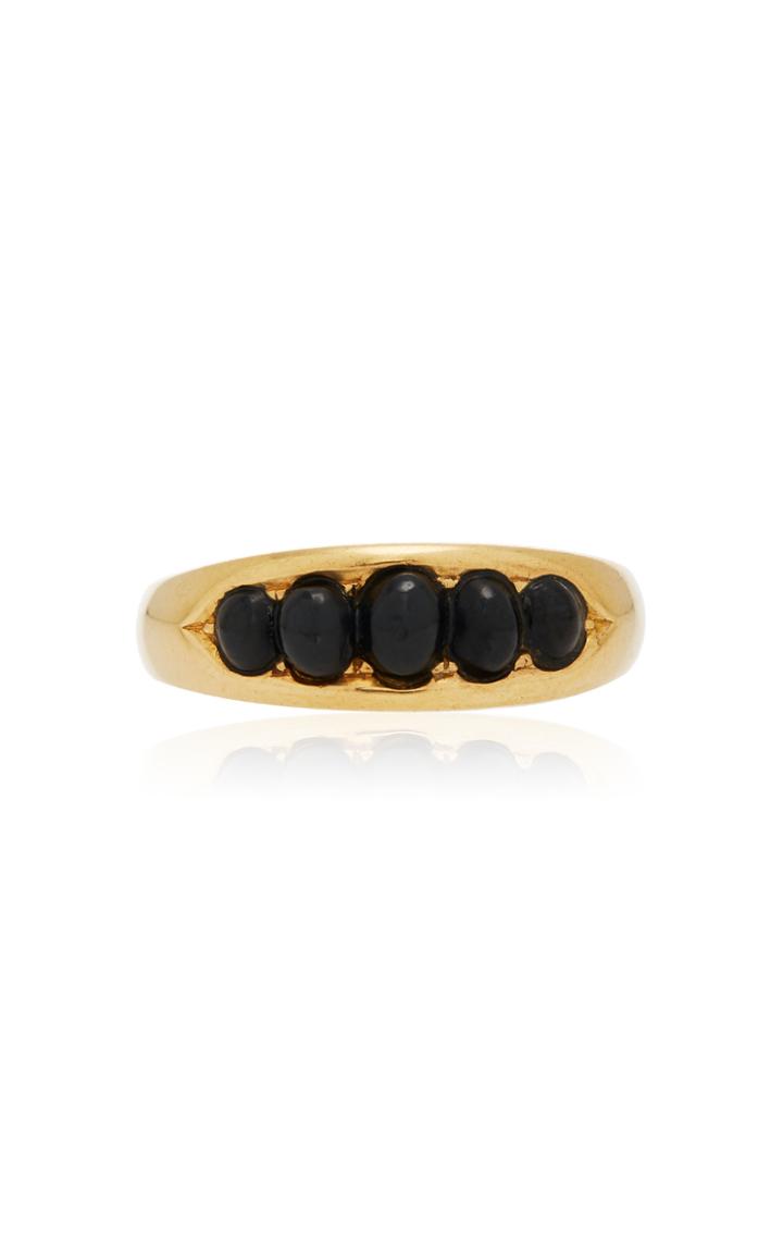 Moda Operandi Stephanie Windsor 18k Yellow Gold 19th Century Five Stone Jet Ring