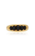 Moda Operandi Stephanie Windsor 18k Yellow Gold 19th Century Five Stone Jet Ring