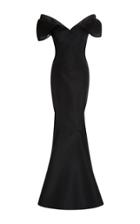 Zac Posen Silk Off The Shoulder Gown
