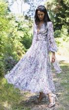 Moda Operandi Luisa Beccaria Tie-neck Printed Silk Maxi Dress