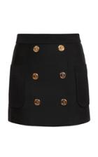 Moda Operandi Balmain Button Detail Knit Skirt